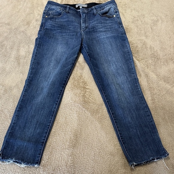 Wit & Wisdom Logan High Rise Ankle Dark Blue Straight Leg Jeans - Picture 2 of 14